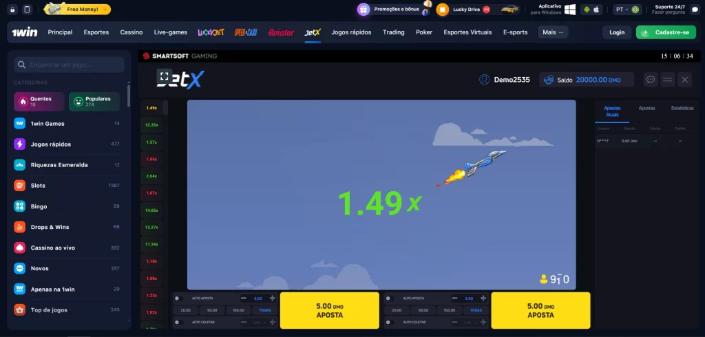 jetx 1win gameplay