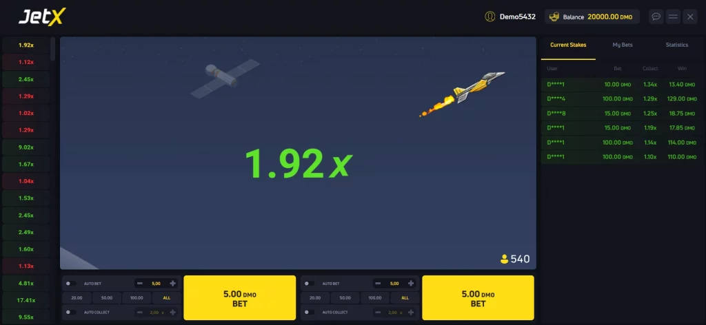jetx demo game